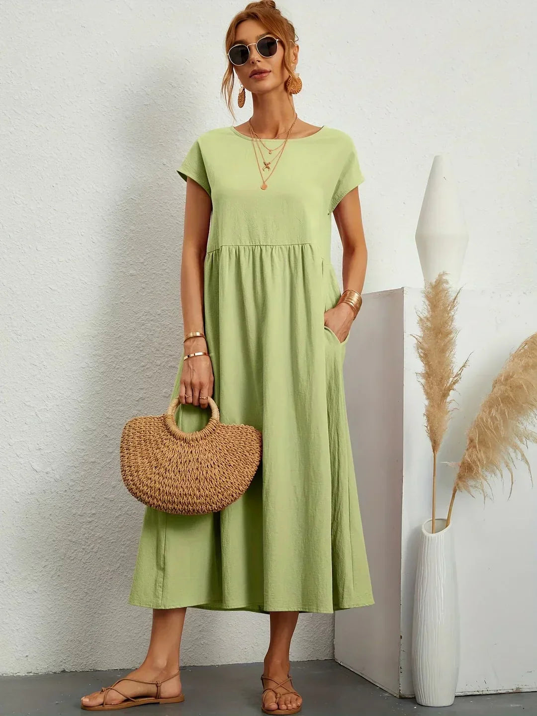Gabrielle™ — Vestido midi fluido elegancia atemporal