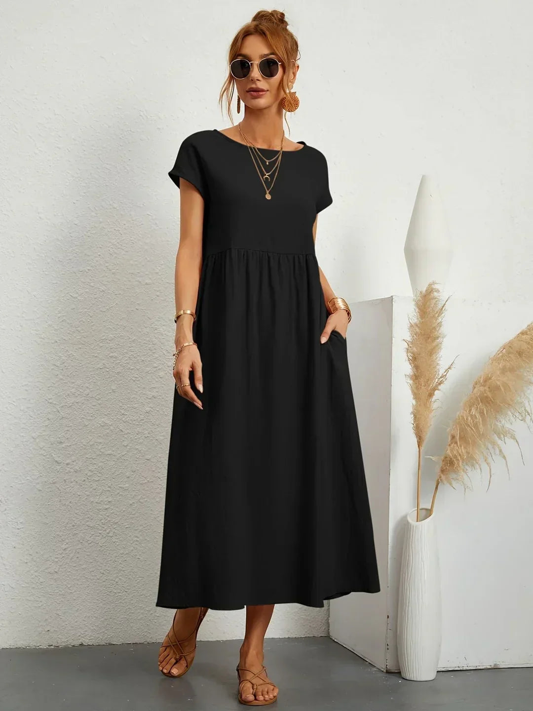 Gabrielle™ — Vestido midi fluido elegancia atemporal