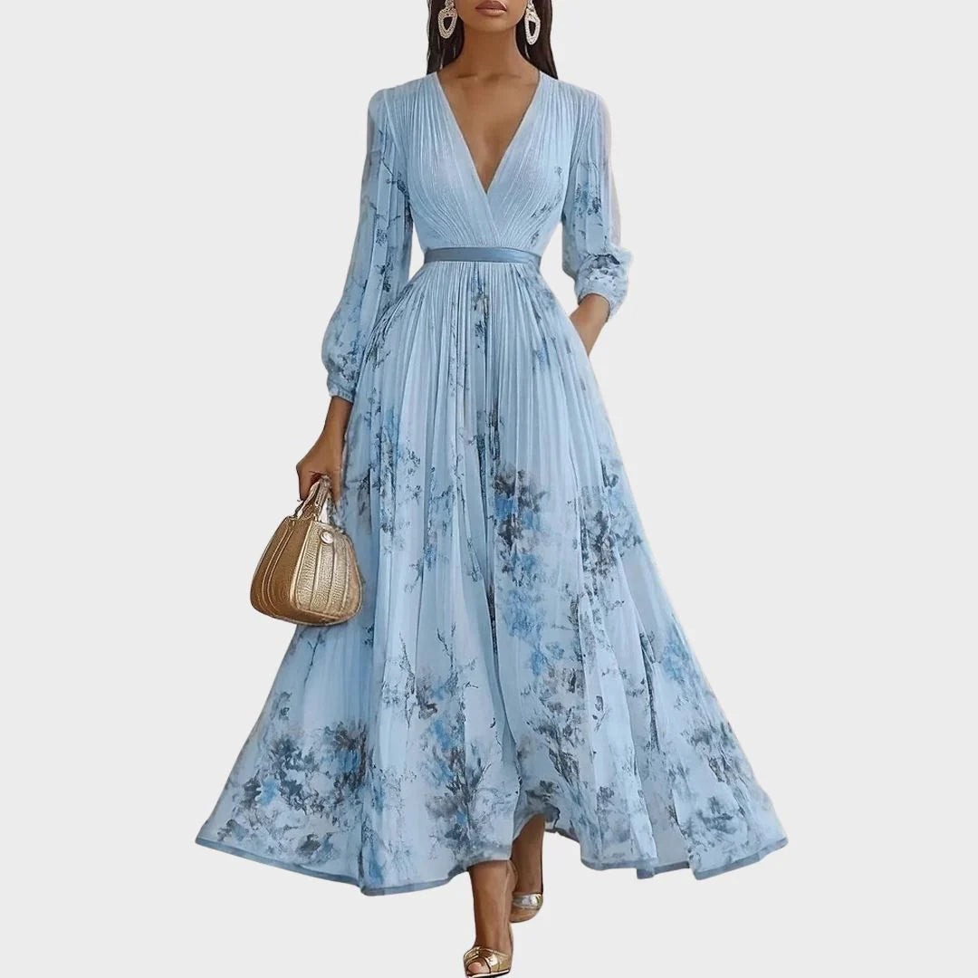 Rosa | Elegante vestido maxi plisado