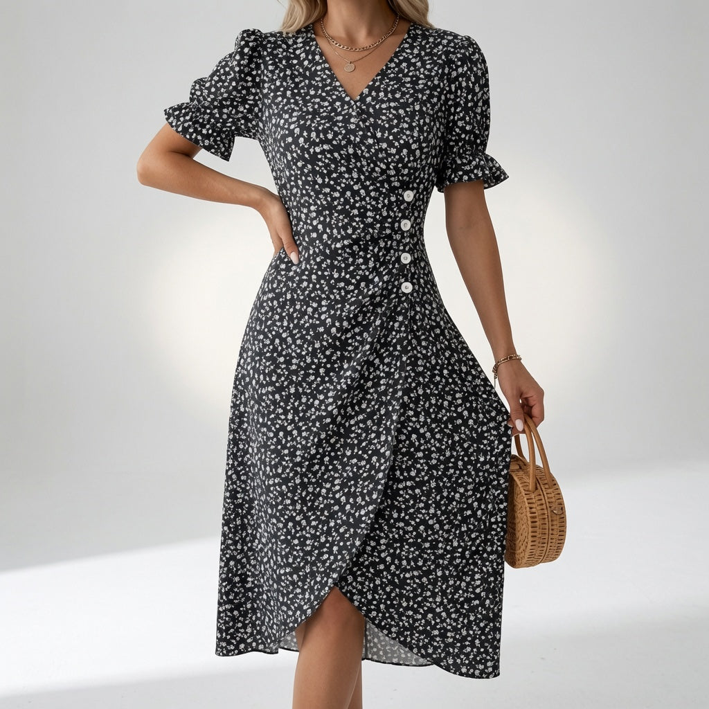 Maësylia™ — Vestido cruzado floral elegancia veraniega