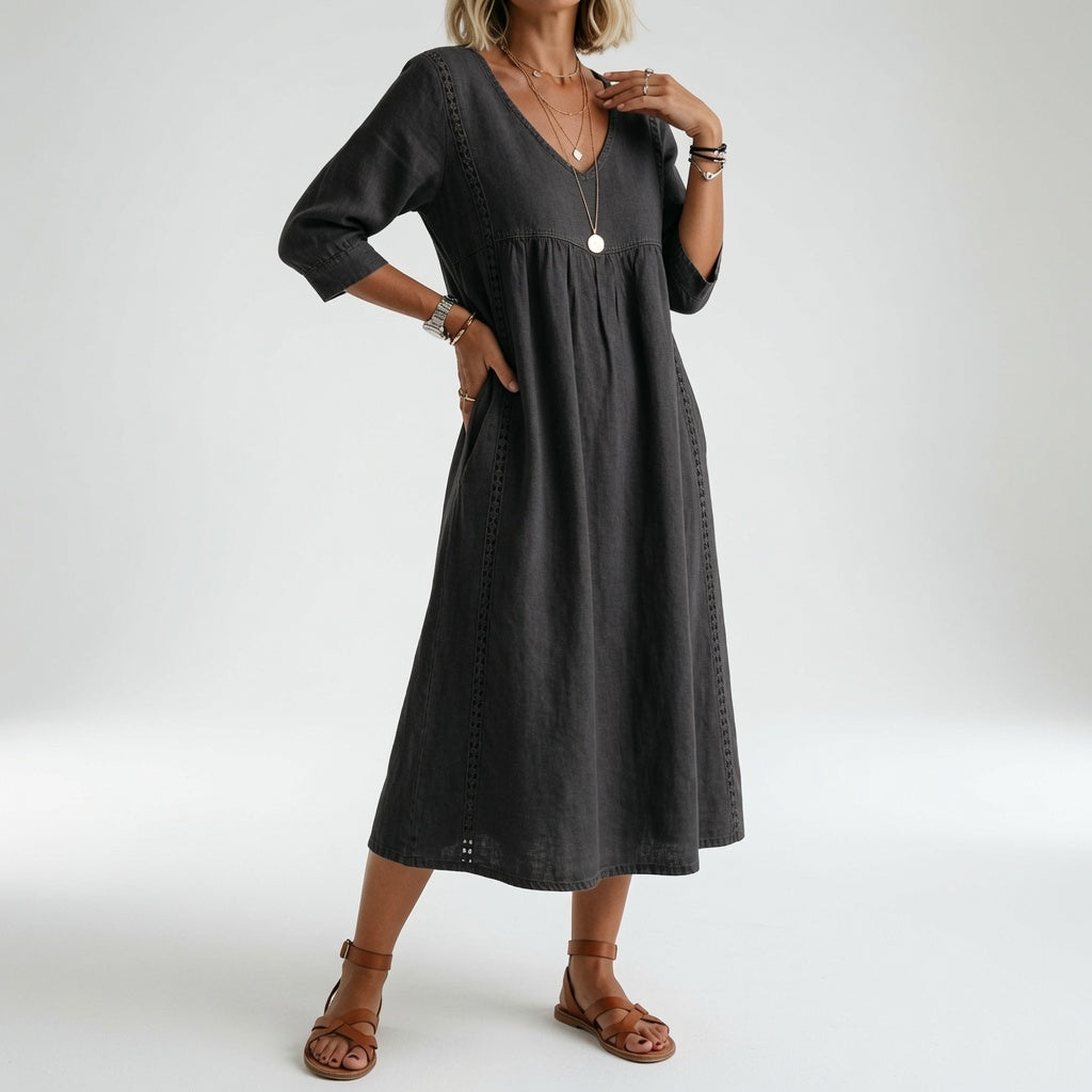 Éléonisse™ — Vestido midi fluido elegancia natural