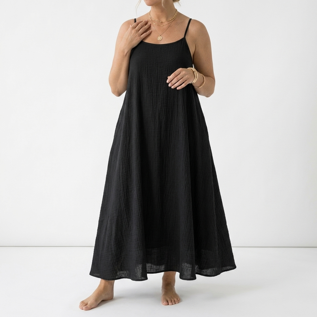Dorsale™ — Vestido maxi espalda descubierta tirantes de cordón
