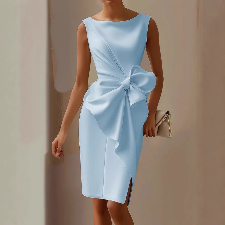 Coraline™ — Vestido estructurado elegante con lazo couture