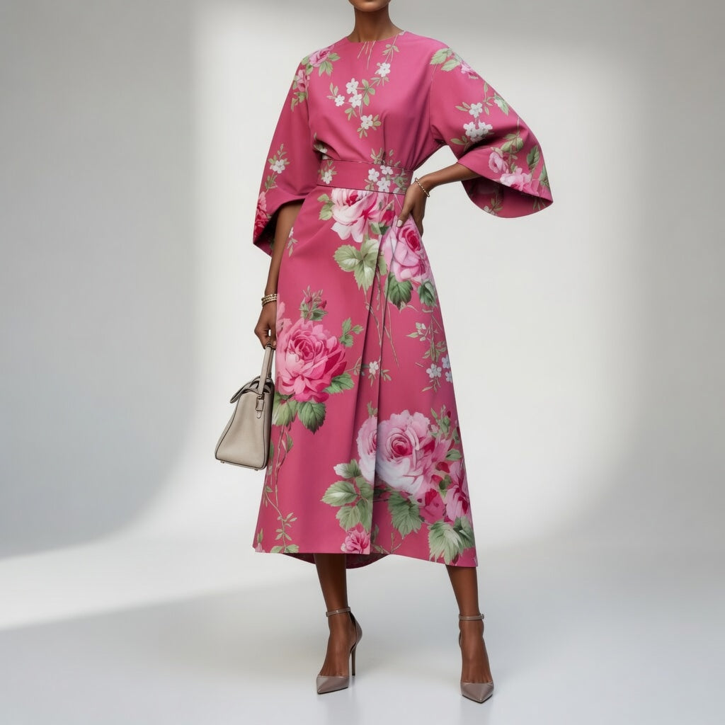 Mirabelle™ – Vestido kimono floral, gracia oriental
