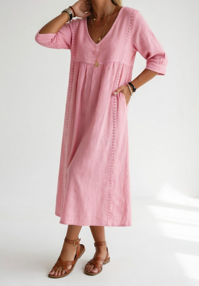 Lioréa™ — Vestido midi fluido informal elegante