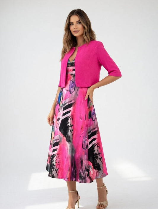 Maéliane™ — Vestido midi estampado elegante fluido