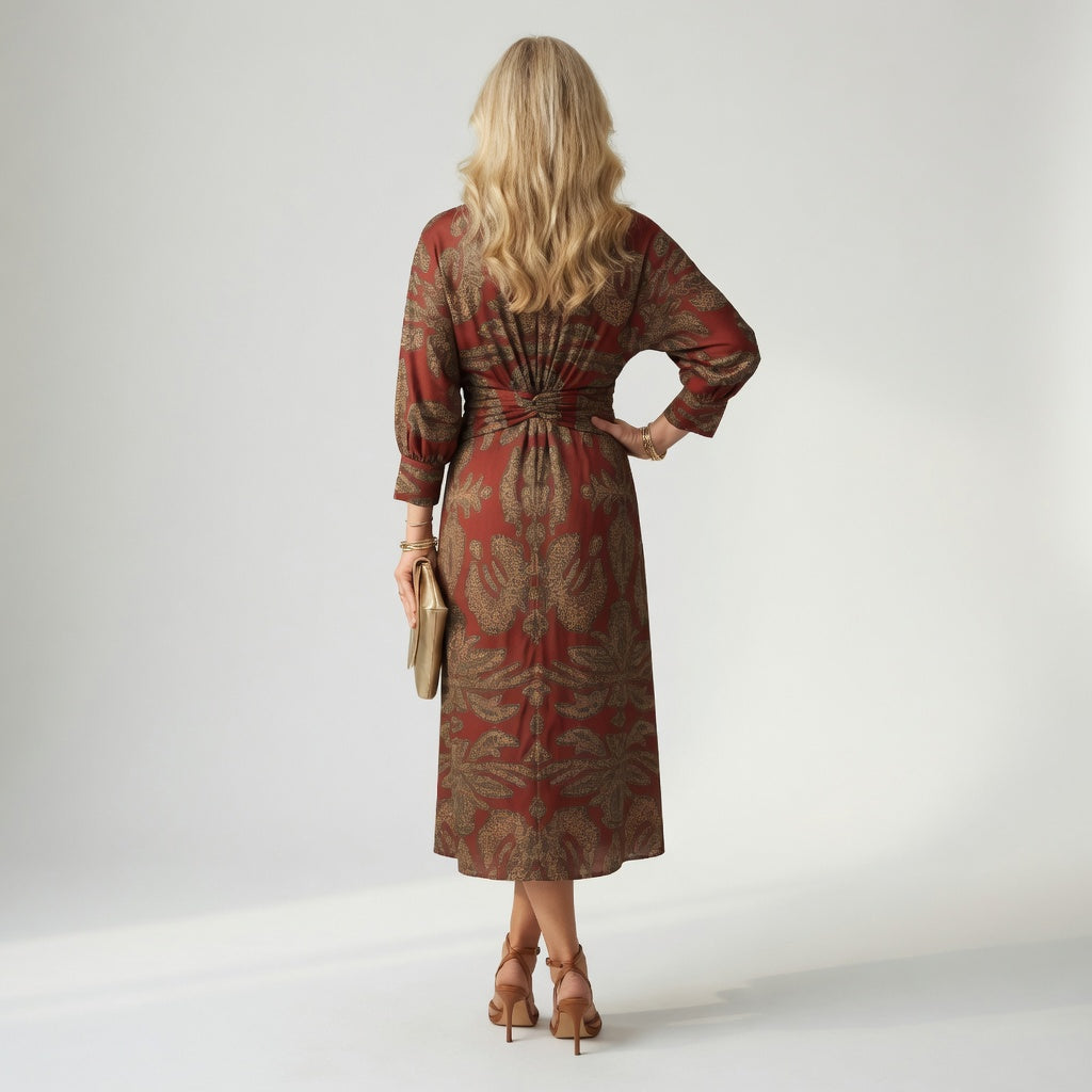 Hortense™ — Vestido midi cruzado estampado elegante