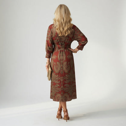 Hortense™ — Vestido midi cruzado estampado elegante