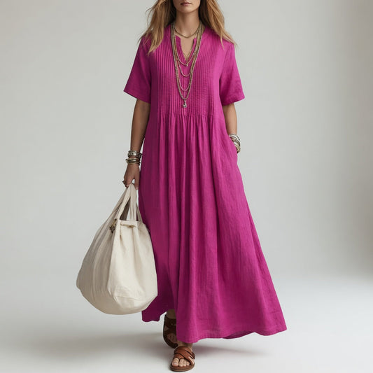 Pélagie™ — Vestido largo de algodón cuello V libertad veraniega