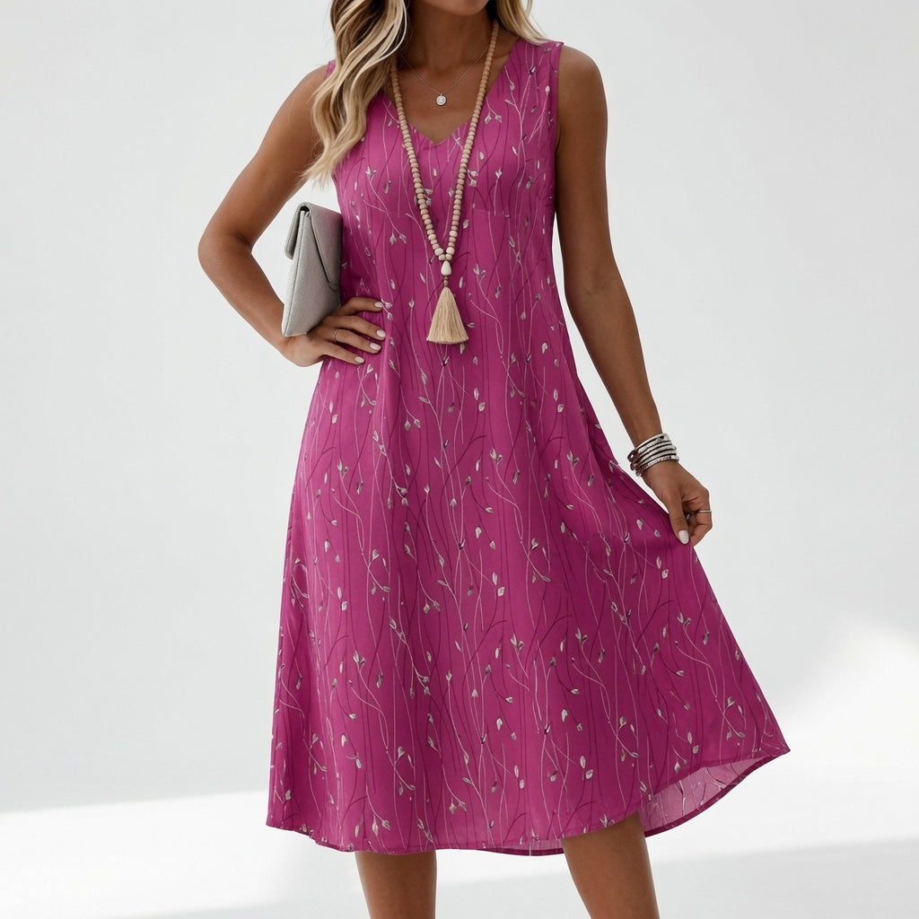 Élyssiane™ — Vestido fluido estampado elegancia veraniega