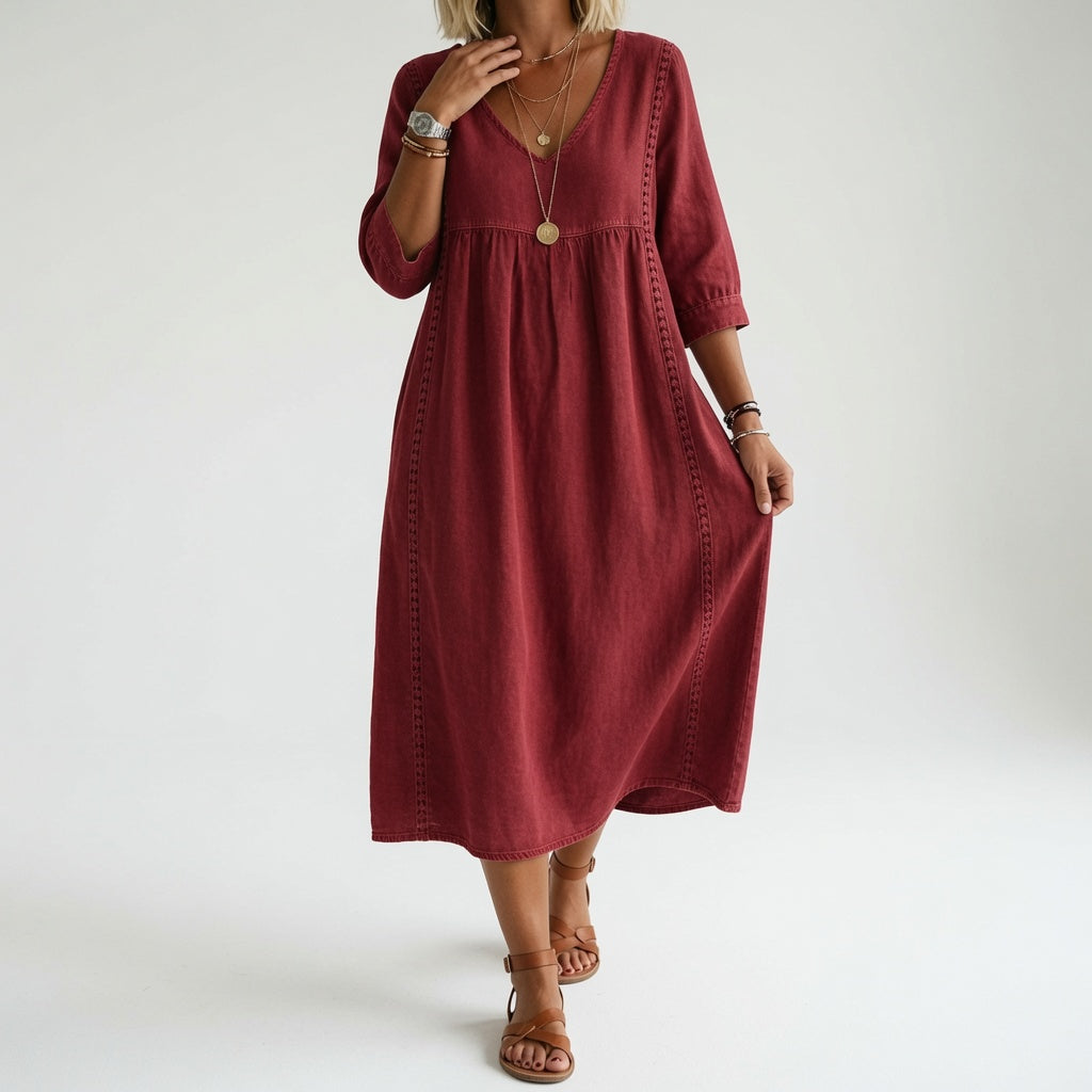Éléonisse™ — Vestido midi fluido elegancia natural