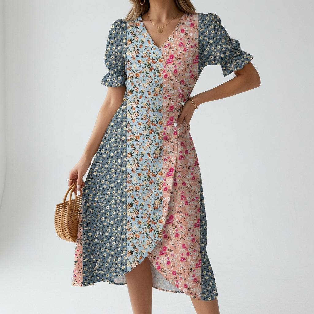 Maësylia™ — Vestido cruzado floral elegancia veraniega