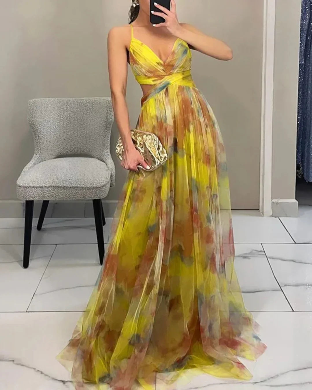 Gisela | Encantador maxivestido con estampado floral