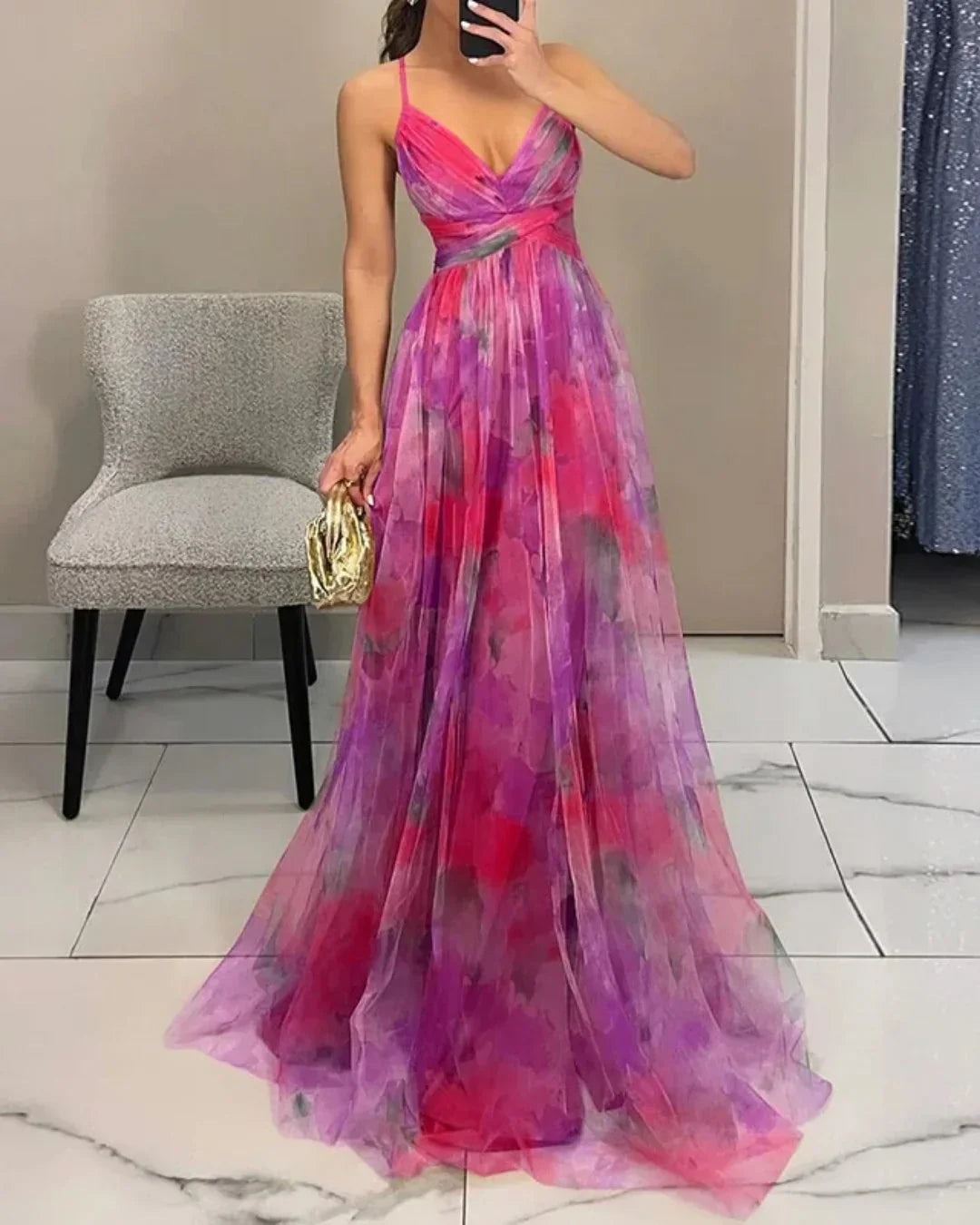 Gisela | Encantador maxivestido con estampado floral