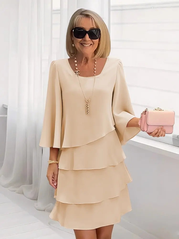 Casandra | Elegante vestido con volantes y máxima comodidad