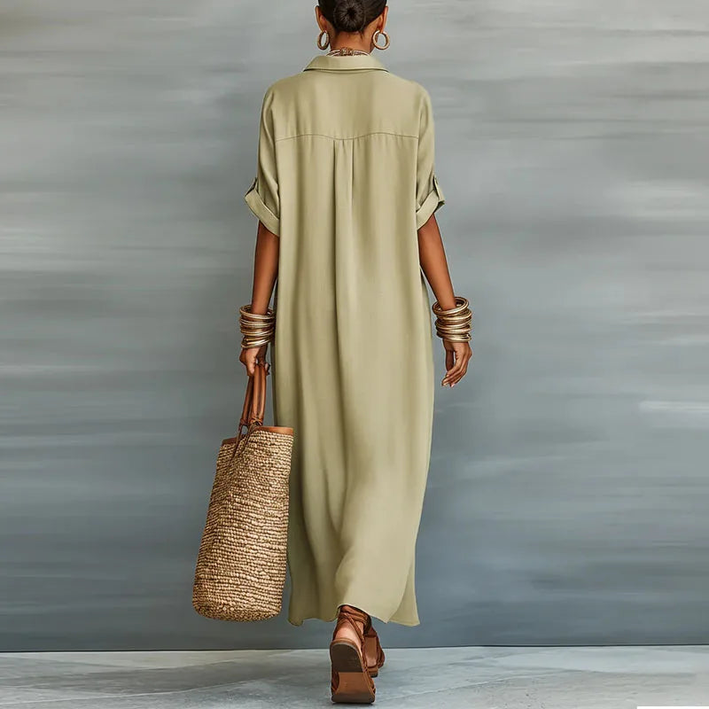 Anastasia | Vestido camisero largo con botones