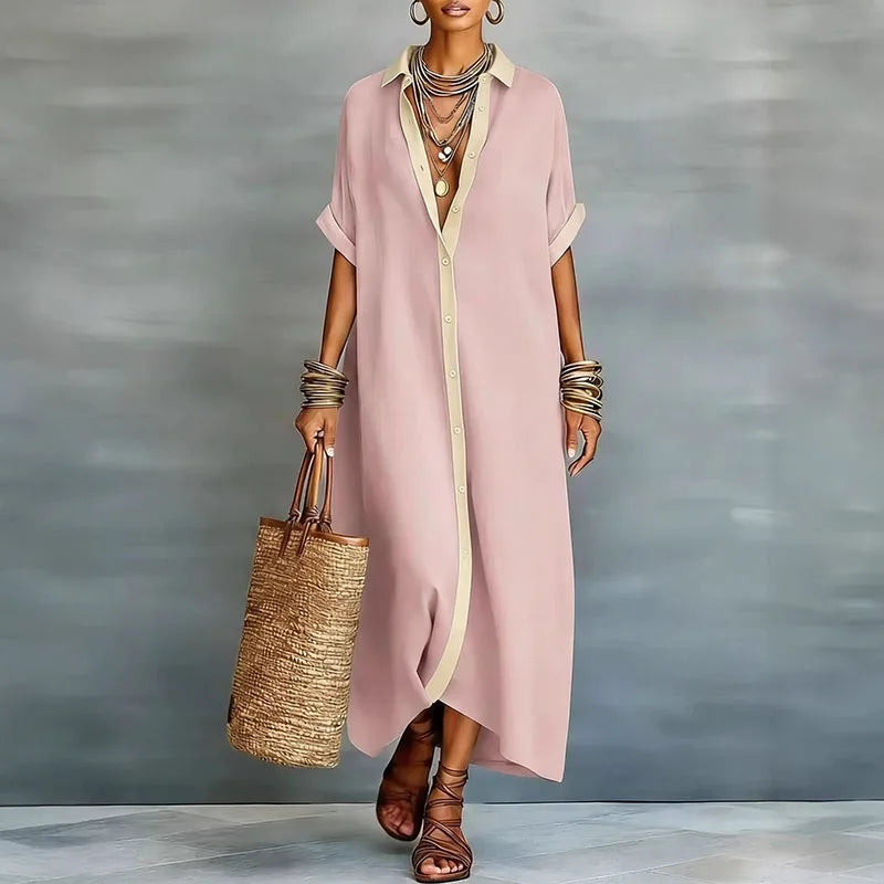 Anastasia | Vestido camisero largo con botones