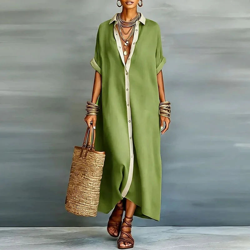 Anastasia | Vestido camisero largo con botones