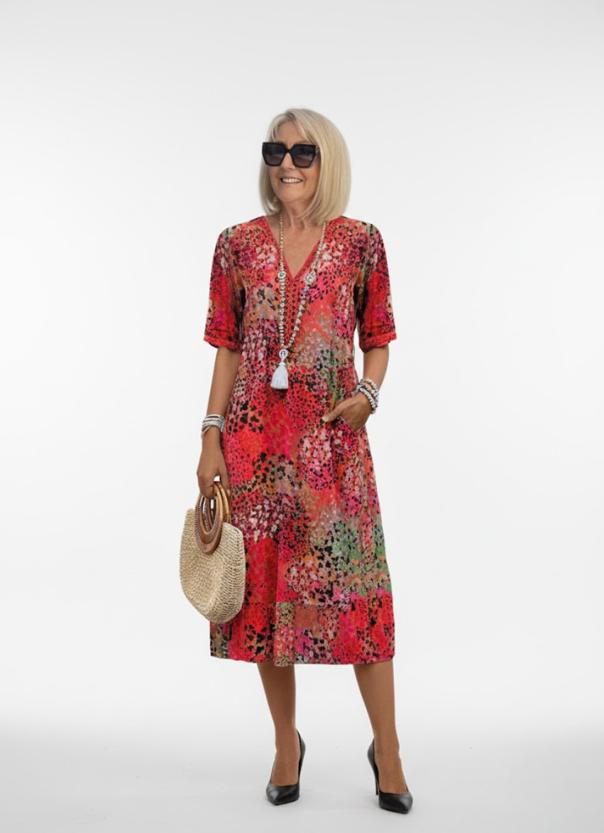 Florentine™ — Vestido midi floral fluido elegante