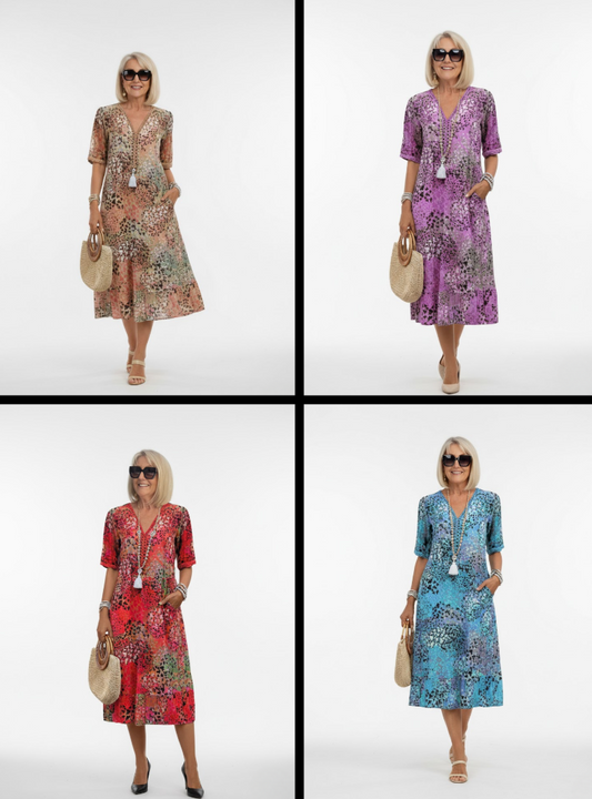 Florentine™ — Vestido midi floral fluido elegante