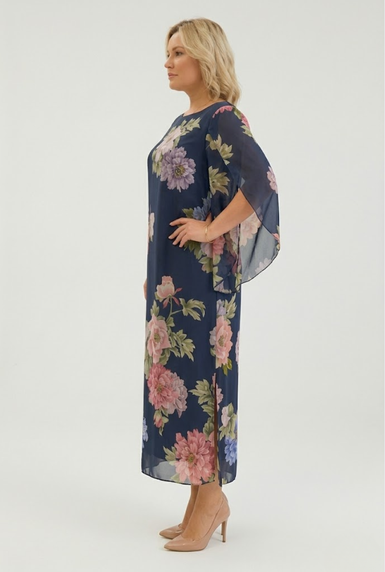 Marianne™ — Vestido maxi floral elegante fluido