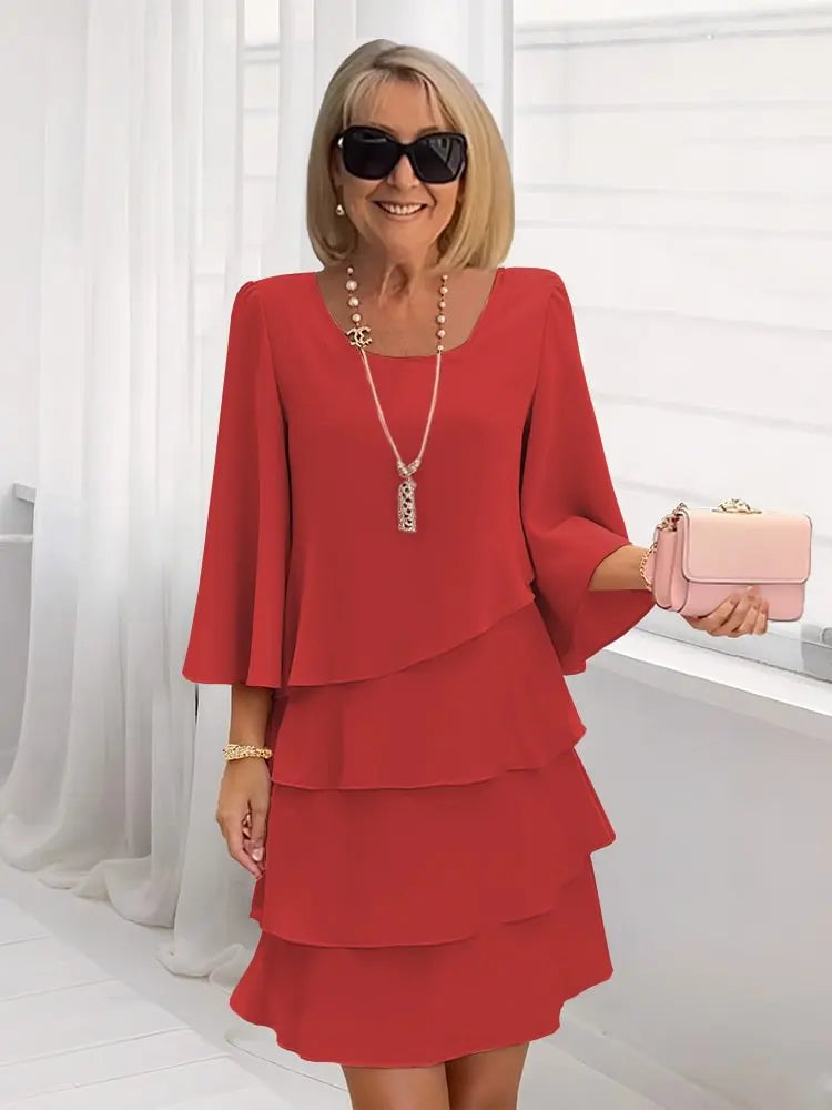 Casandra | Elegante vestido con volantes y máxima comodidad