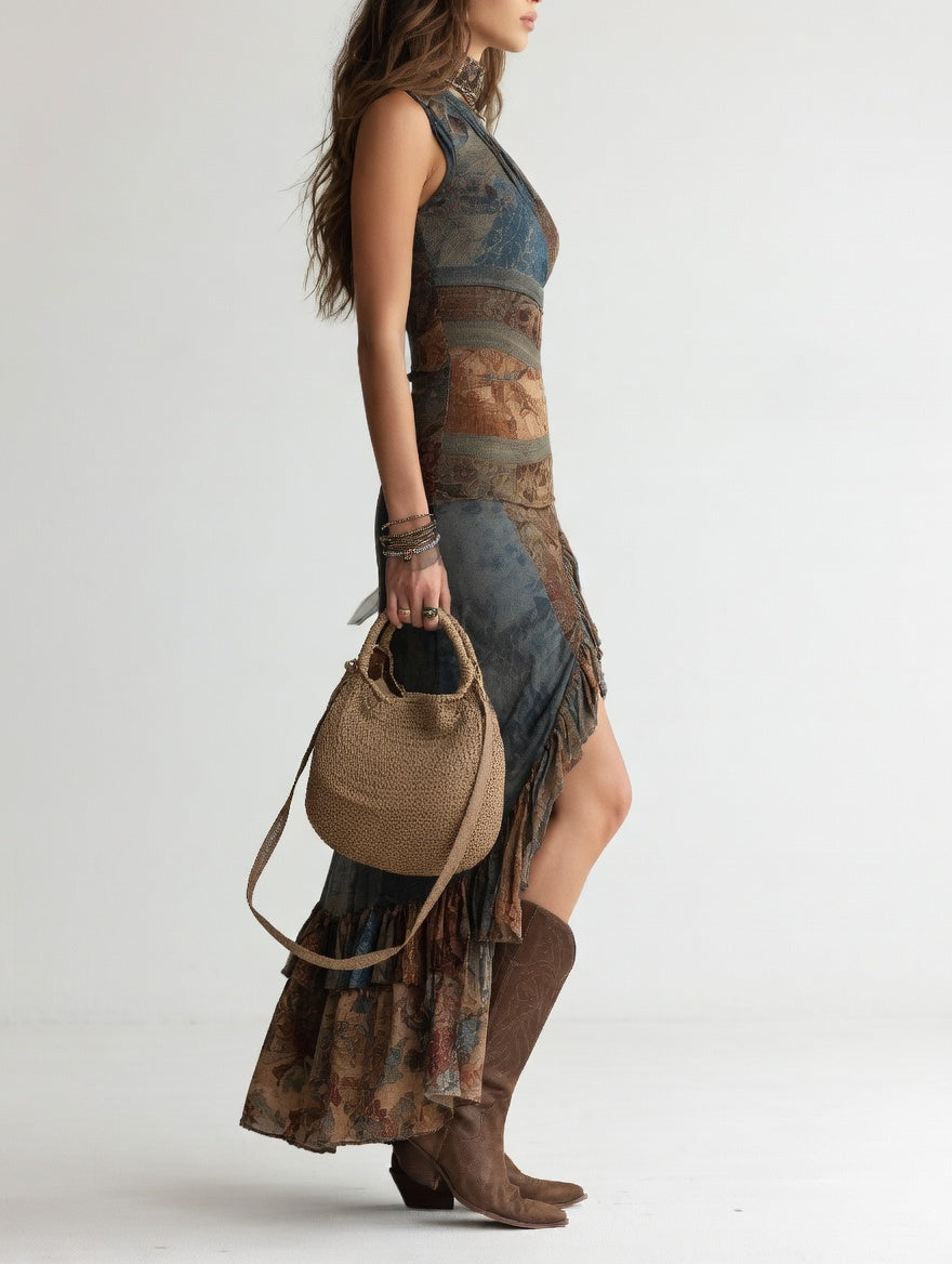 Aurélysse™ — Vestido asimétrico boho silueta esculpida
