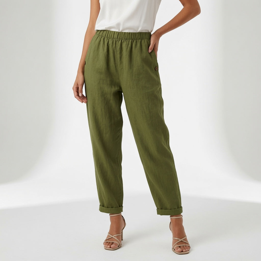 Azélyne™ — Pantalón fluido de lino, confort estival