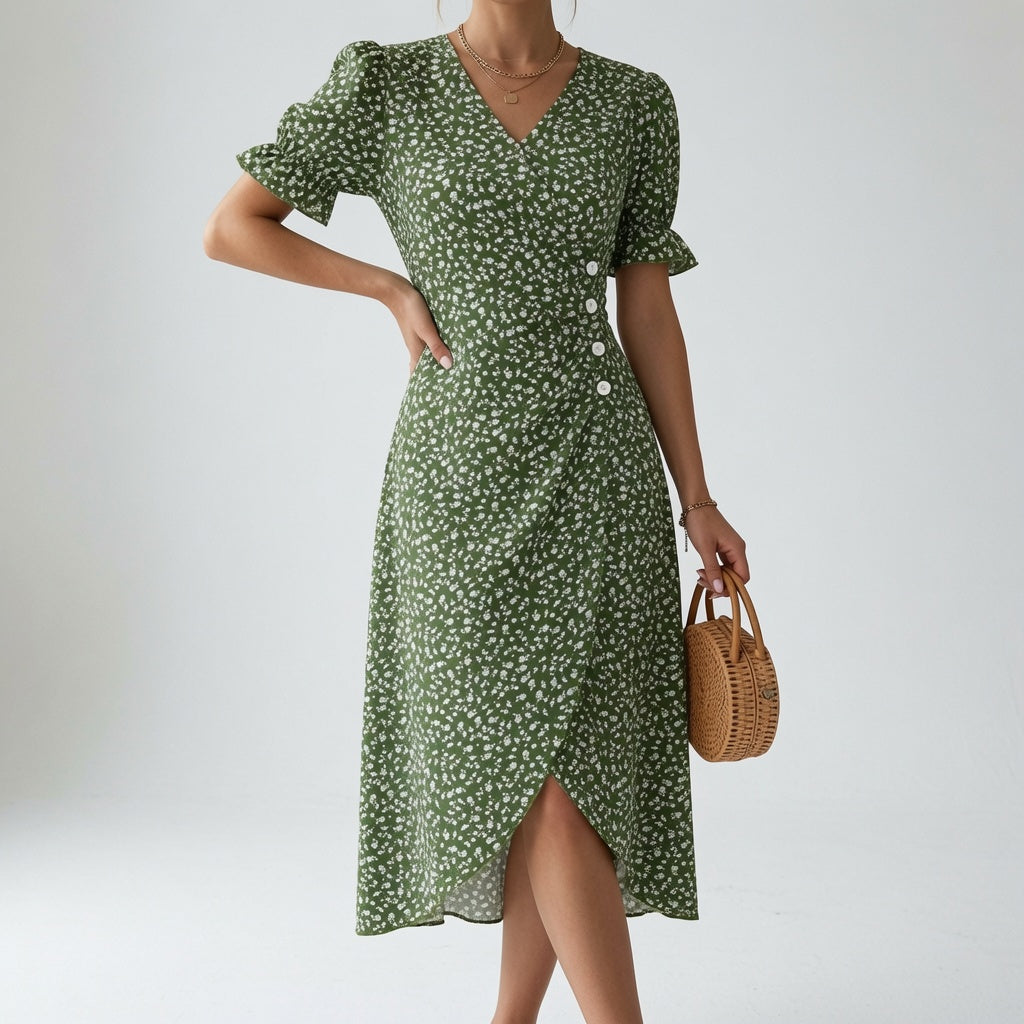 Maësylia™ — Vestido cruzado floral elegancia veraniega