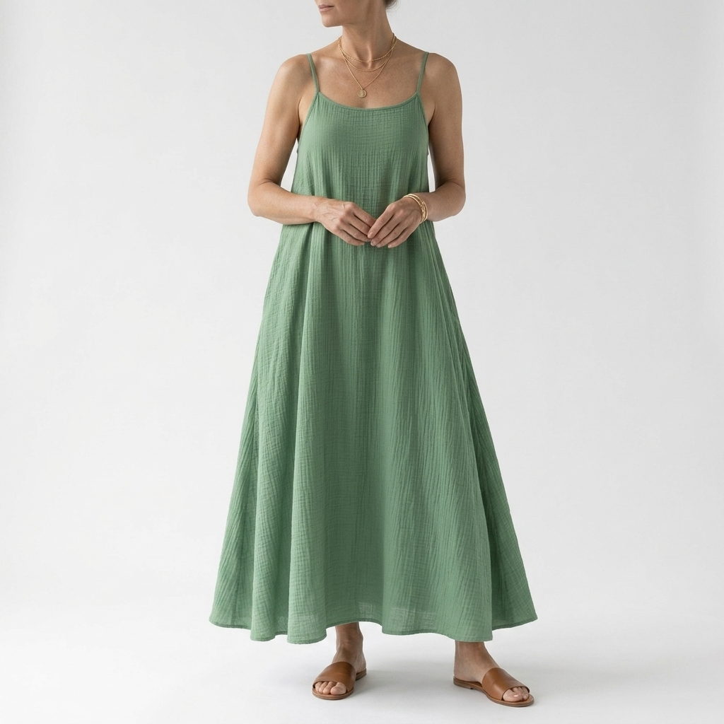 Dorsale™ — Vestido maxi espalda descubierta tirantes de cordón