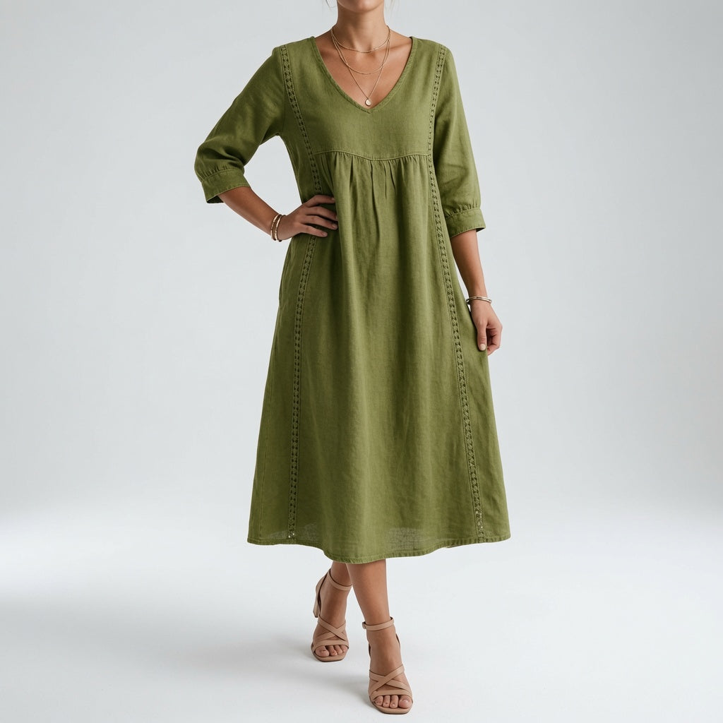 Éléonisse™ — Vestido midi fluido elegancia natural