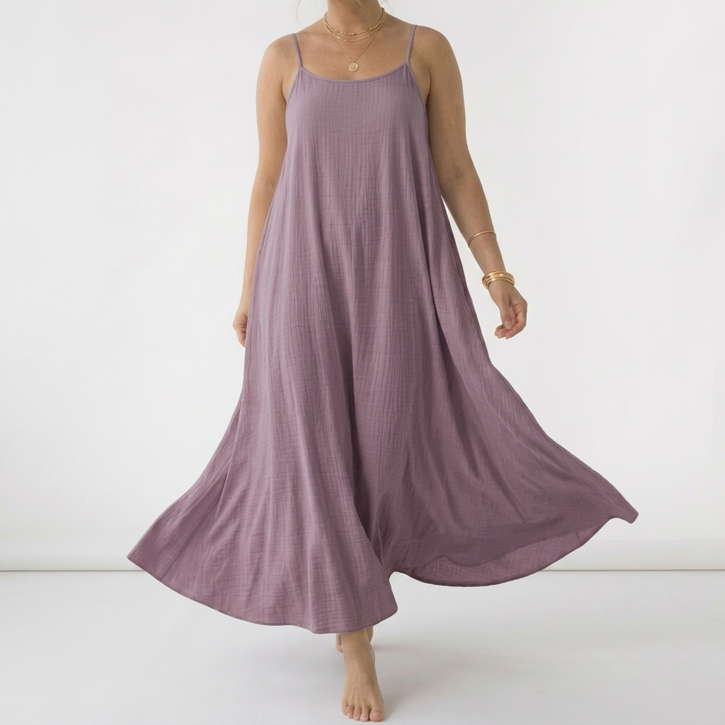 Dorsale™ — Vestido maxi espalda descubierta tirantes de cordón