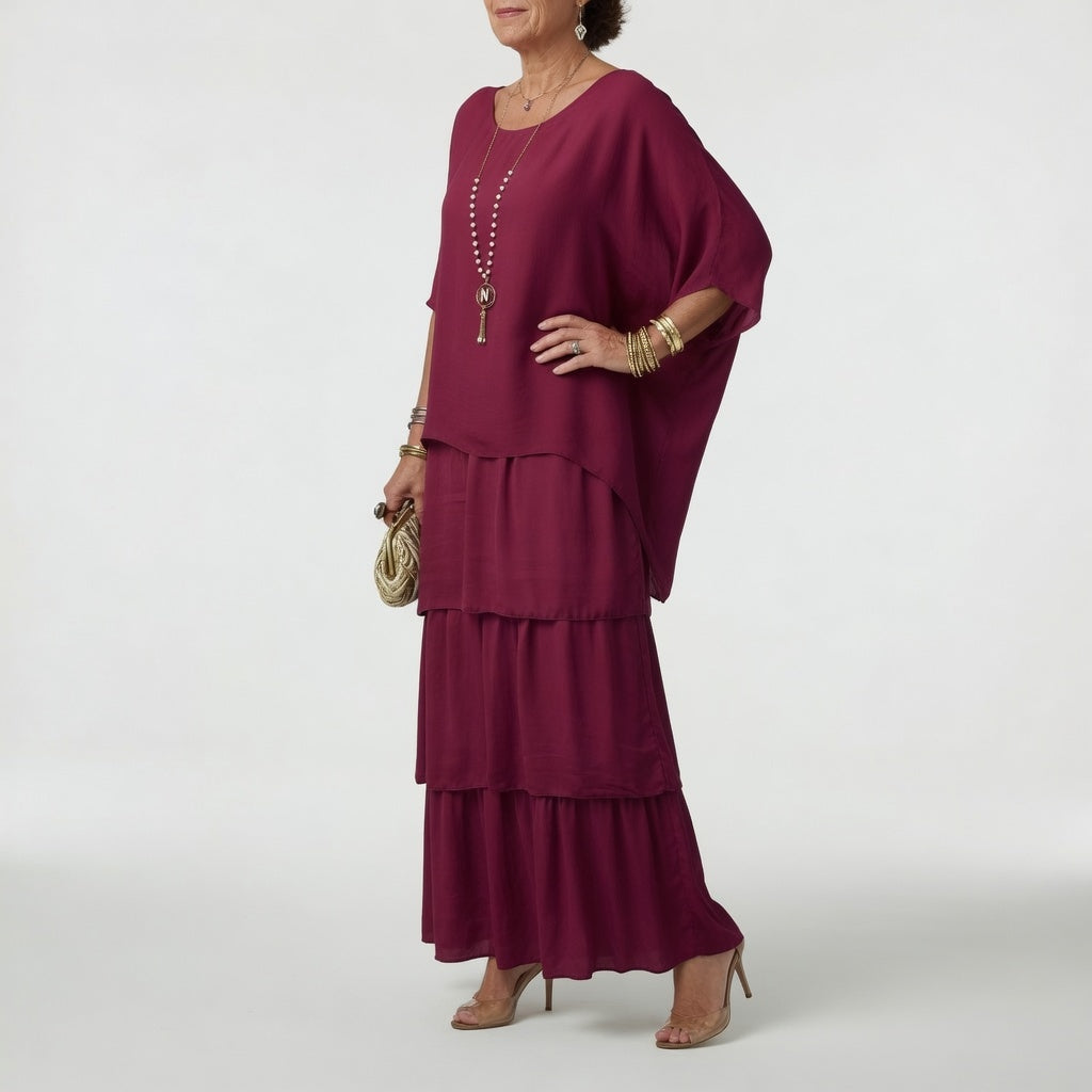 Émeline™ — Vestido maxi fluido con volantes boho