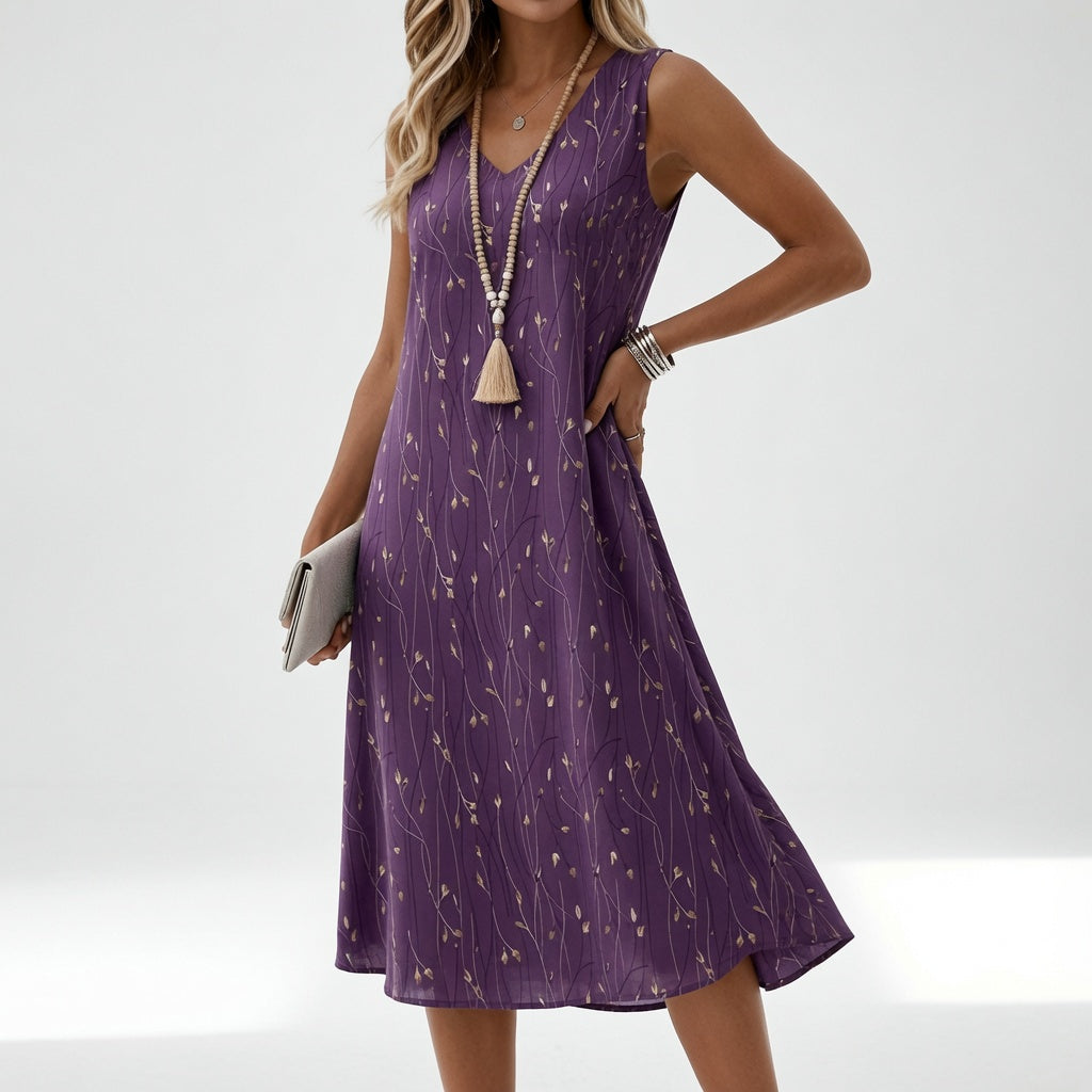 Élyssiane™ — Vestido fluido estampado elegancia veraniega