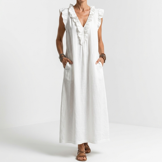 Terrale™ — Vestido maxi boho con bolsillos elegancia natural