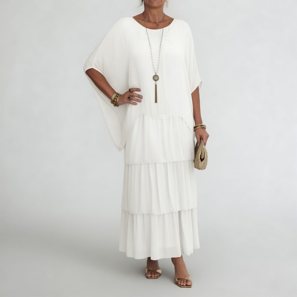 Émeline™ — Vestido maxi fluido con volantes boho