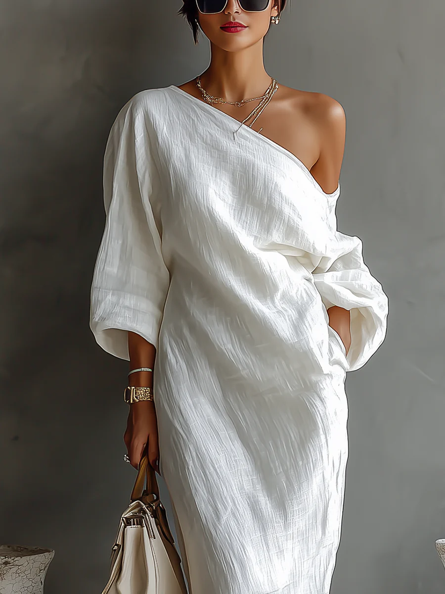 Livia™ — Vestido asimétrico fluido elegancia natural