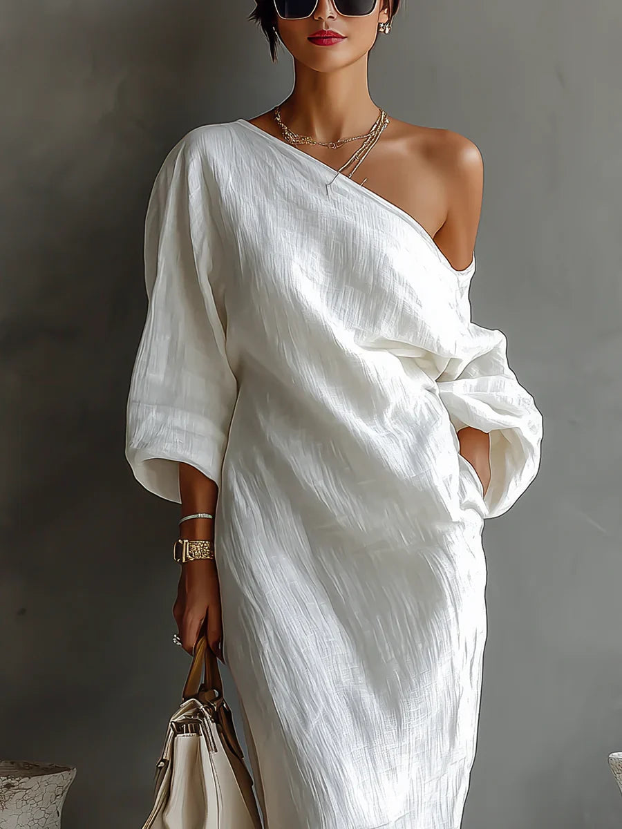 Melisa | Vestido maxi asimétrico, elegante y fluido