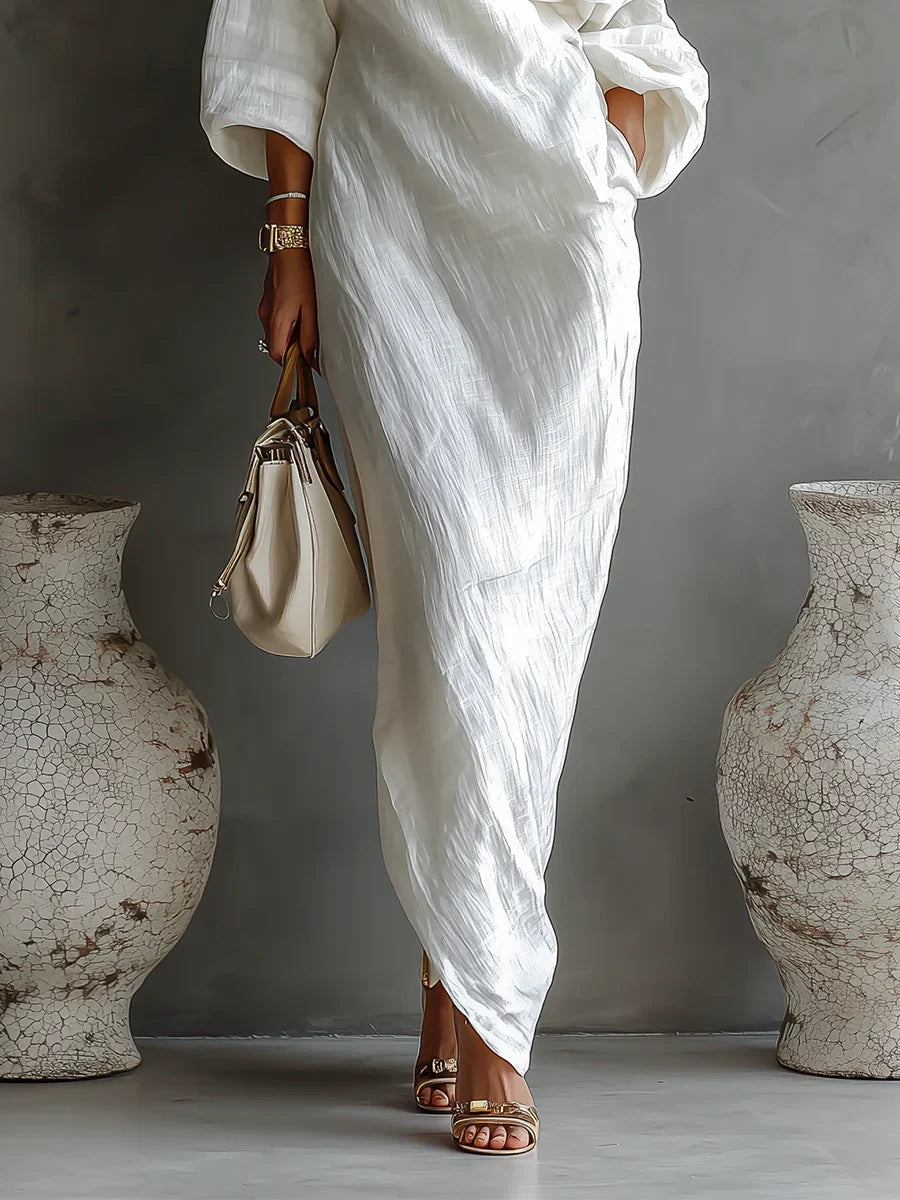 Melisa | Vestido maxi asimétrico, elegante y fluido