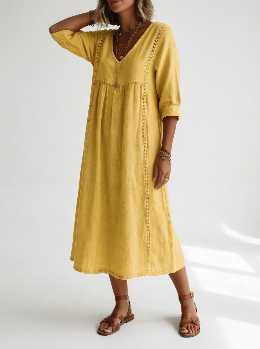 Lioréa™ — Vestido midi fluido informal elegante