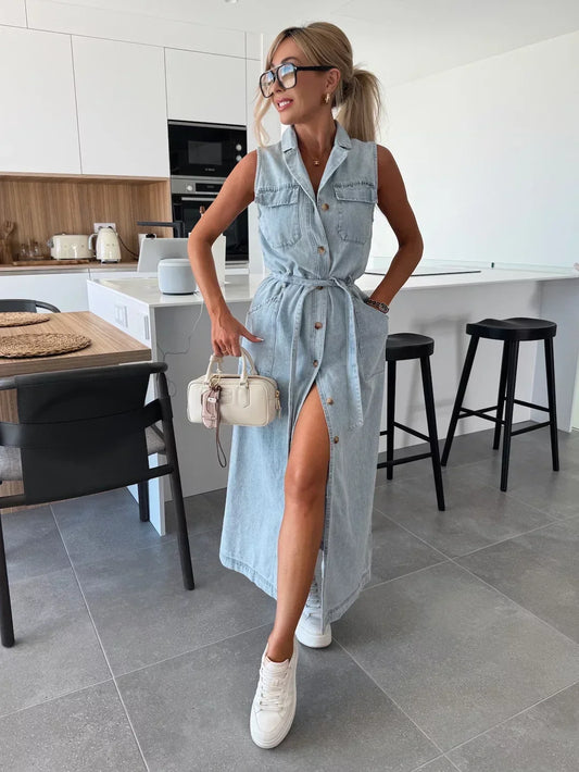 Isabel | Vestido Maxi Denim