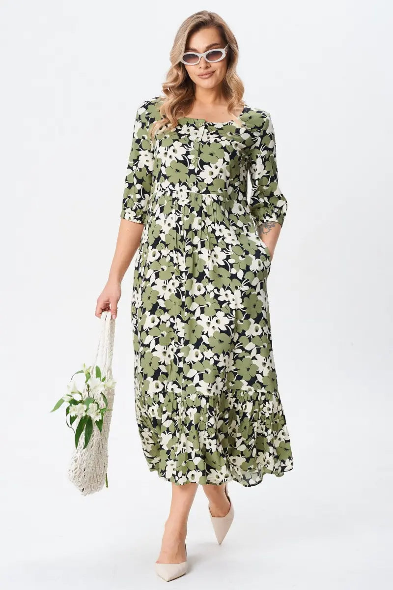 Florine™ — Vestido midi floral elegante y femenino