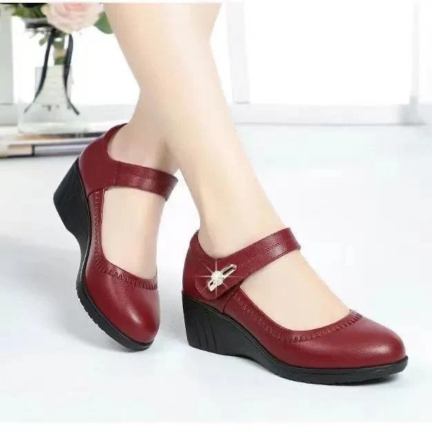 Carmen | Zapatos de tacón en piel suave con suela antideslizante flexible