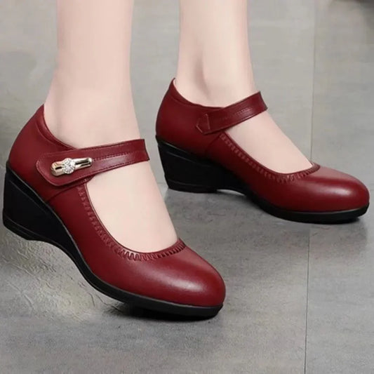 Carmen | Zapatos de tacón en piel suave con suela antideslizante flexible