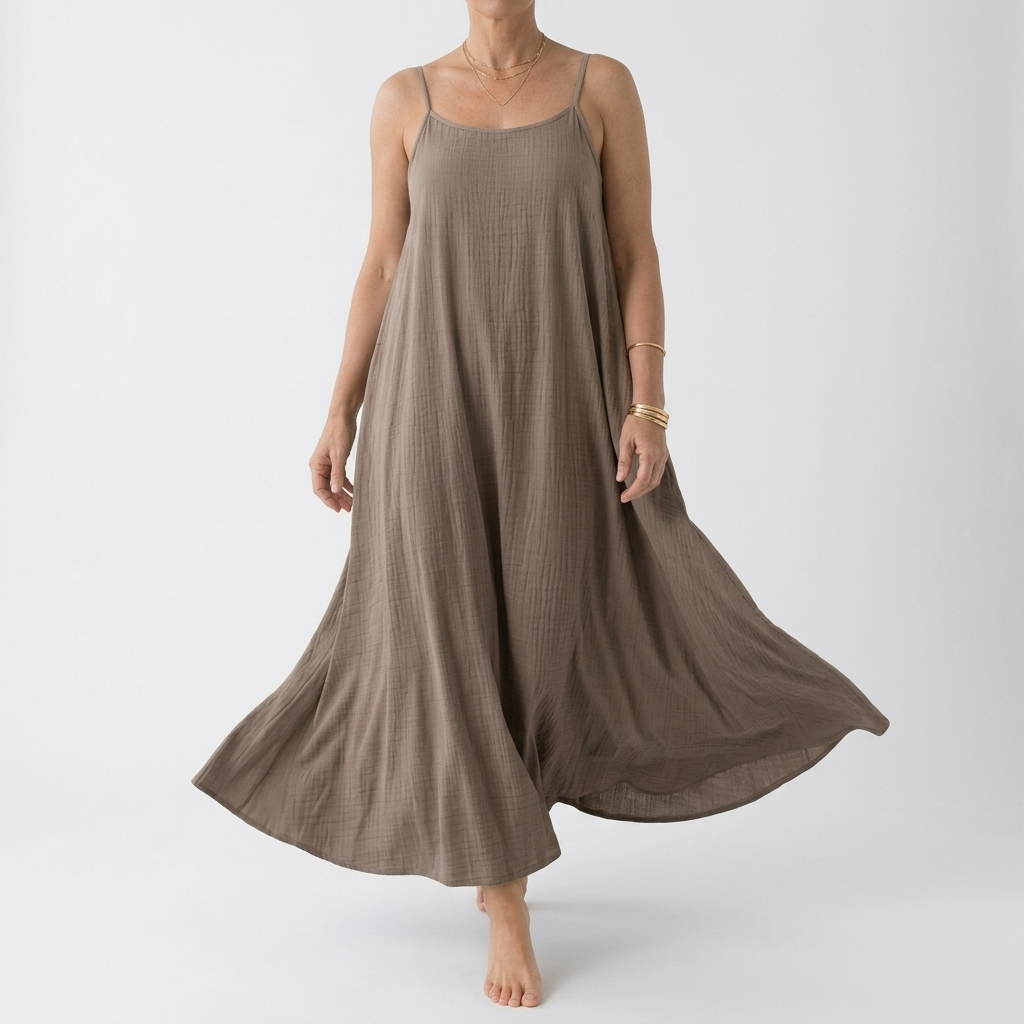 Dorsale™ — Vestido maxi espalda descubierta tirantes de cordón