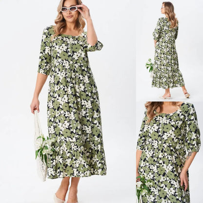Florine™ — Vestido midi floral elegante y femenino
