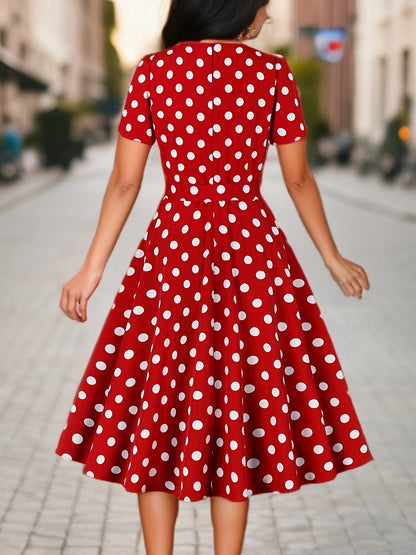 Marguerite™ | Vestido de lunares elegante cómodo atemporal