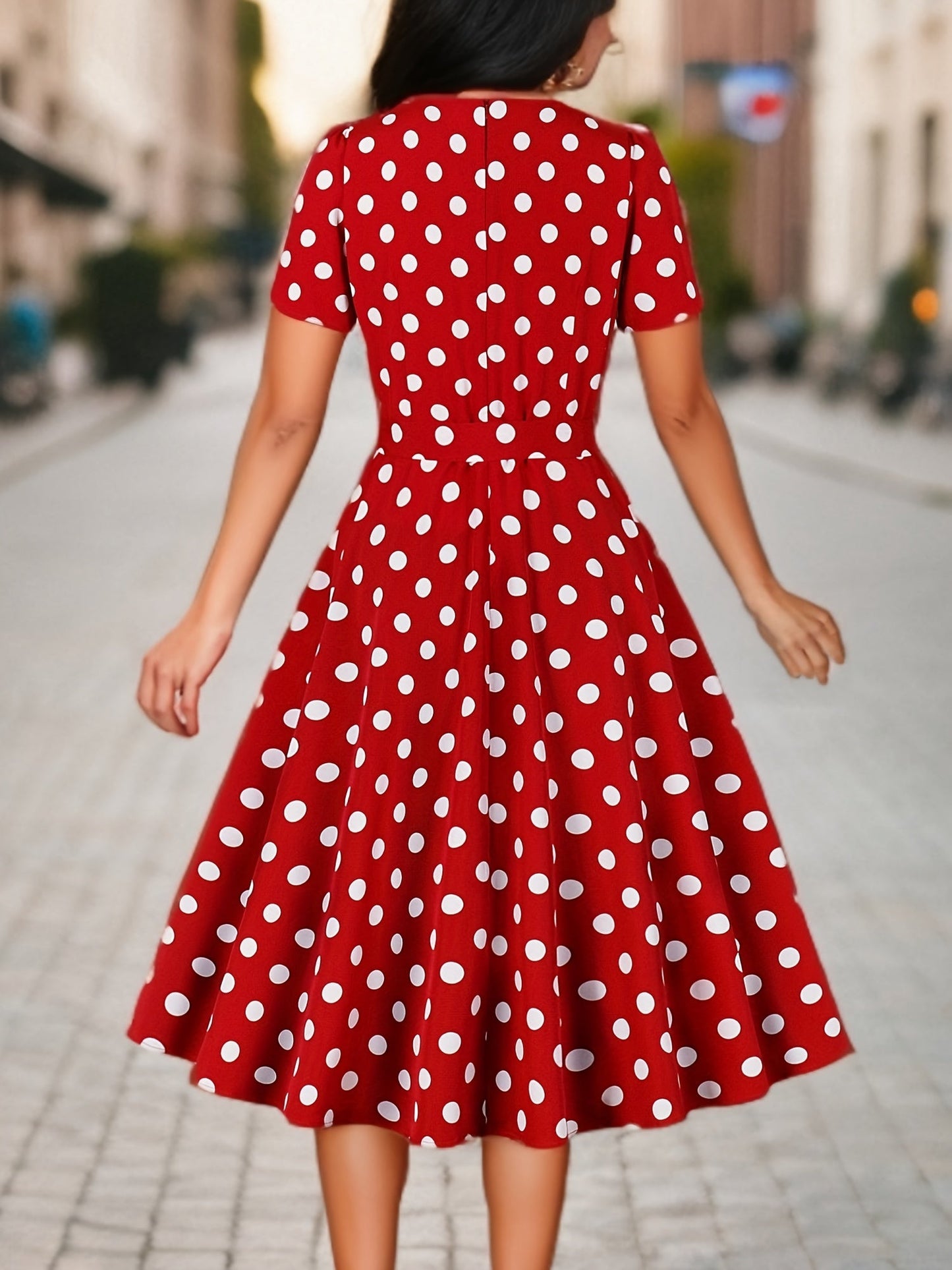 Marguerite™ | Vestido de lunares elegante cómodo atemporal