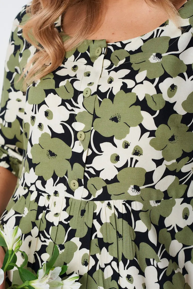 Florine™ — Vestido midi floral elegante y femenino