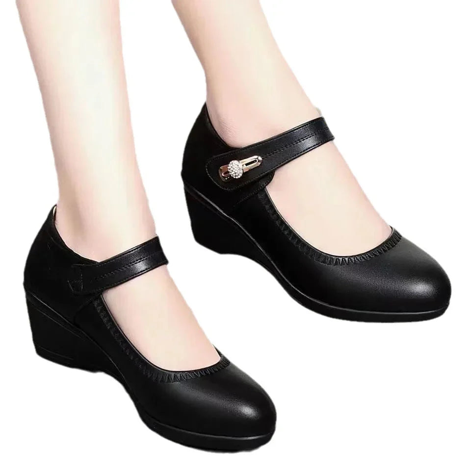 Carmen | Zapatos de tacón en piel suave con suela antideslizante flexible